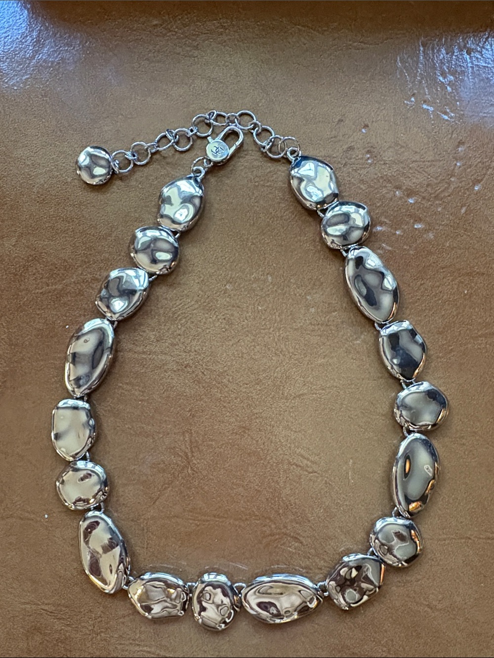 Chico's Shiny Hematite-Tone Pebble Necklace